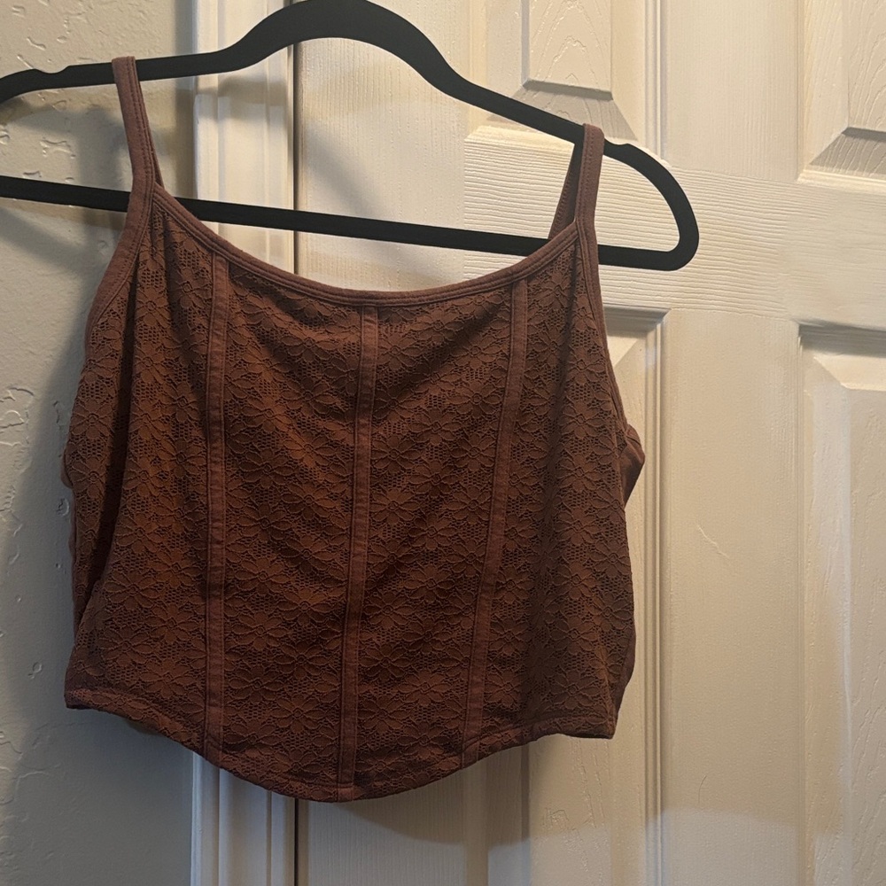 Hollister Brown Lace Camisole Top